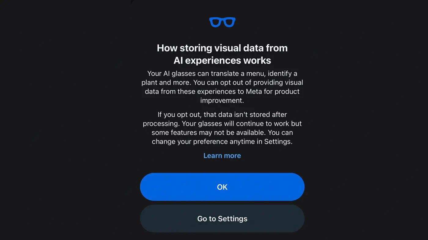How to Stop Meta Training AI on Your Smart Glasses' Visual Data